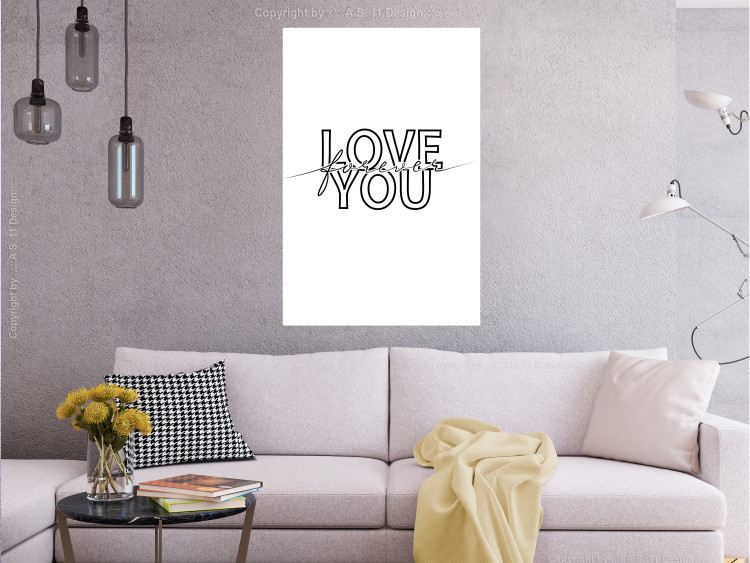 Poster Love You Forever - English text "love" on a contrasting white background 125273 additionalImage 17