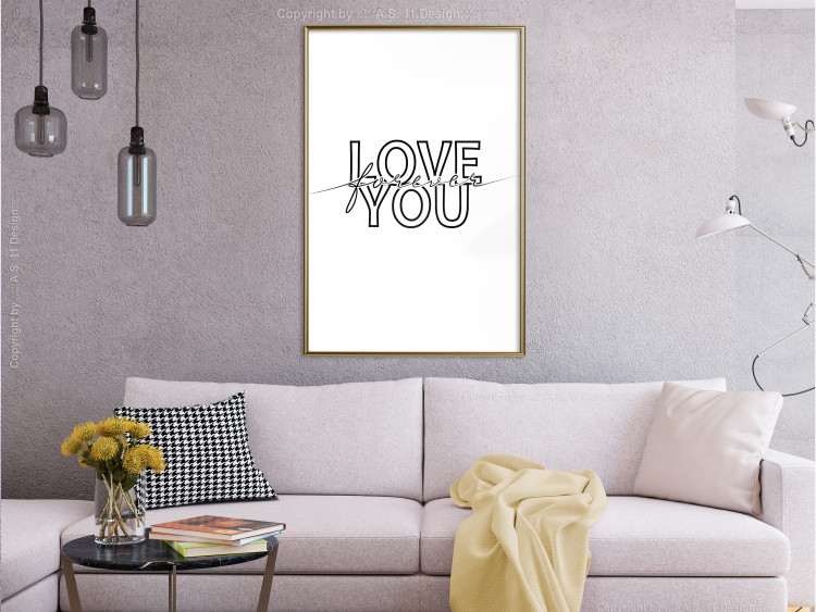 Poster Love You Forever - English text "love" on a contrasting white background 125273 additionalImage 7