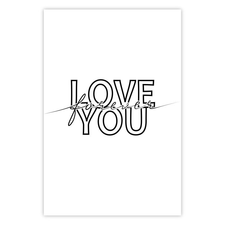 Poster Love You Forever - English text "love" on a contrasting white background 125273
