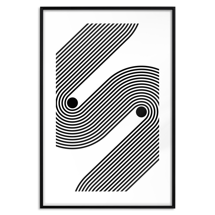 Poster Monochromatic Symphony - abstract black lines forming waves 125673 additionalImage 15