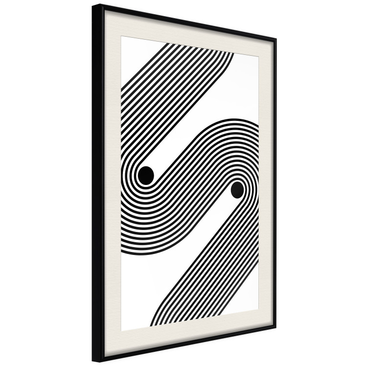 Poster Monochromatic Symphony - abstract black lines forming waves 125673 additionalImage 3