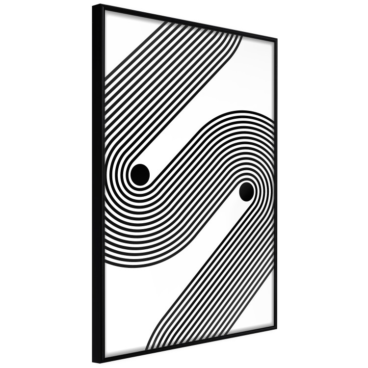 Poster Monochromatic Symphony - abstract black lines forming waves 125673 additionalImage 10