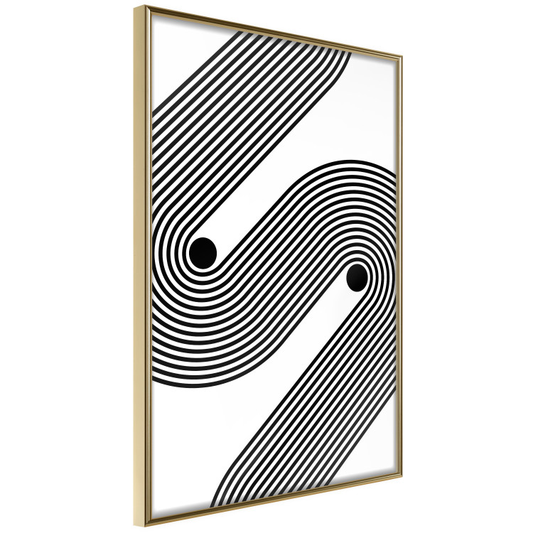 Poster Monochromatic Symphony - abstract black lines forming waves 125673 additionalImage 14