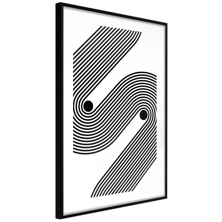 Poster Monochromatic Symphony - abstract black lines forming waves 125673 additionalImage 11
