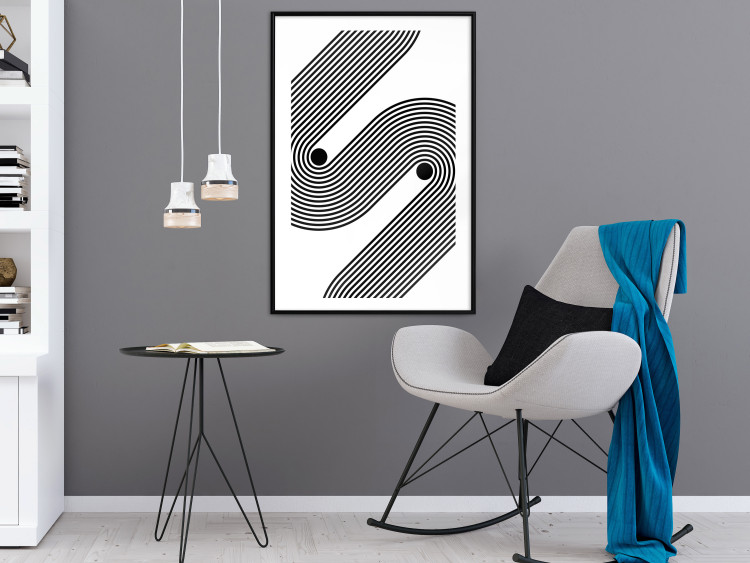 Poster Monochromatic Symphony - abstract black lines forming waves 125673 additionalImage 6