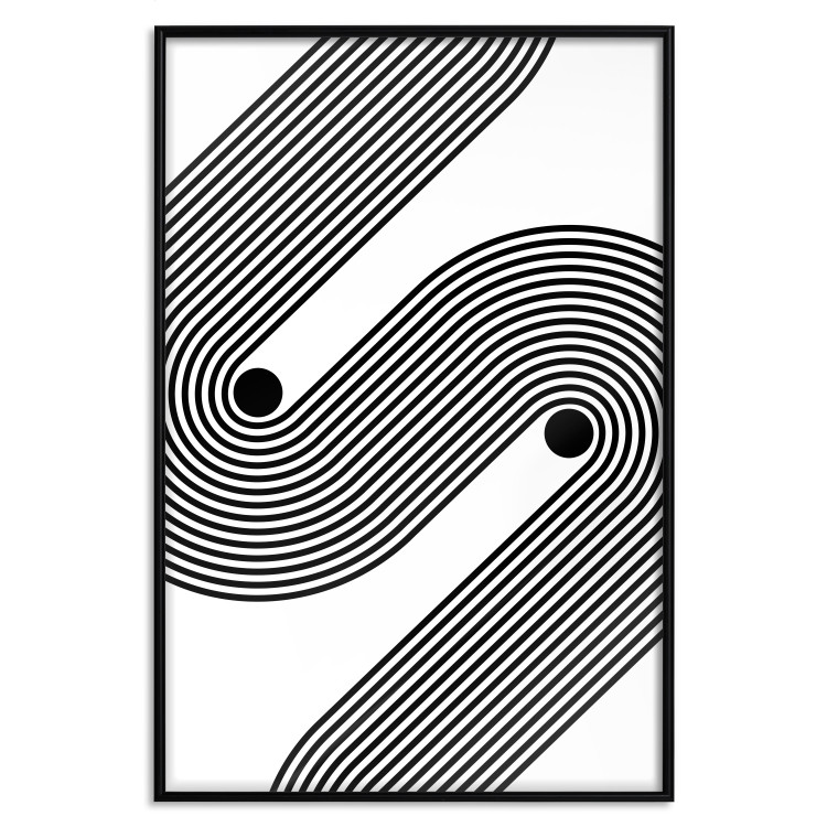 Poster Monochromatic Symphony - abstract black lines forming waves 125673 additionalImage 24