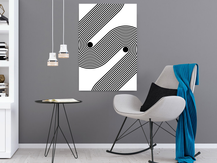 Poster Monochromatic Symphony - abstract black lines forming waves 125673 additionalImage 23