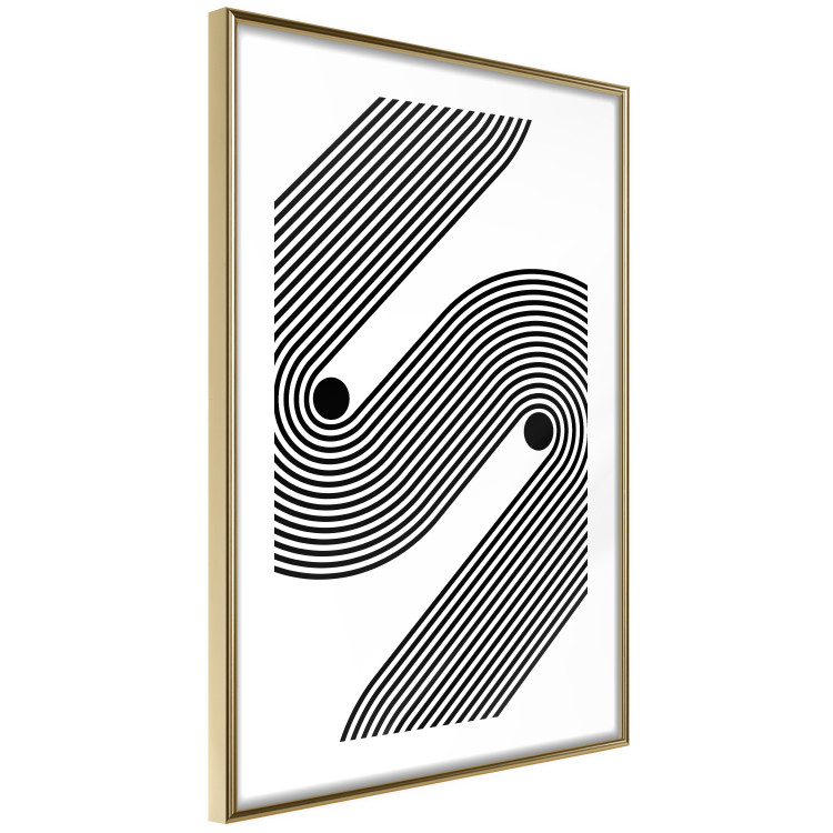 Poster Monochromatic Symphony - abstract black lines forming waves 125673 additionalImage 6