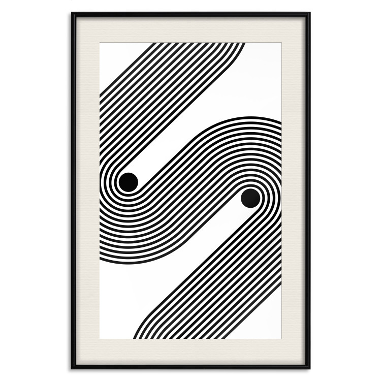 Poster Monochromatic Symphony - abstract black lines forming waves 125673 additionalImage 18