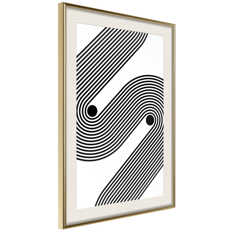 Poster Monochromatic Symphony - abstract black lines forming waves 125673 additionalImage 2