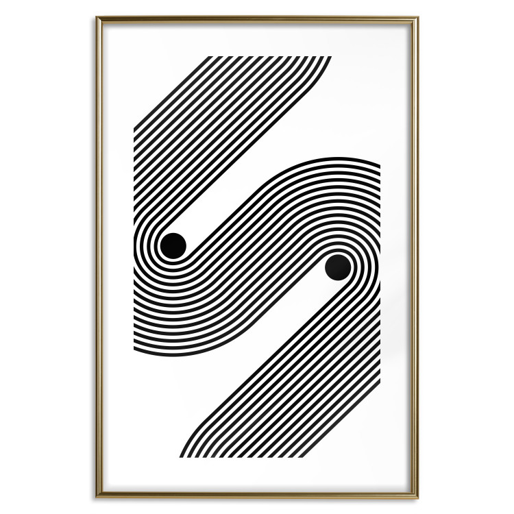 Poster Monochromatic Symphony - abstract black lines forming waves 125673 additionalImage 14