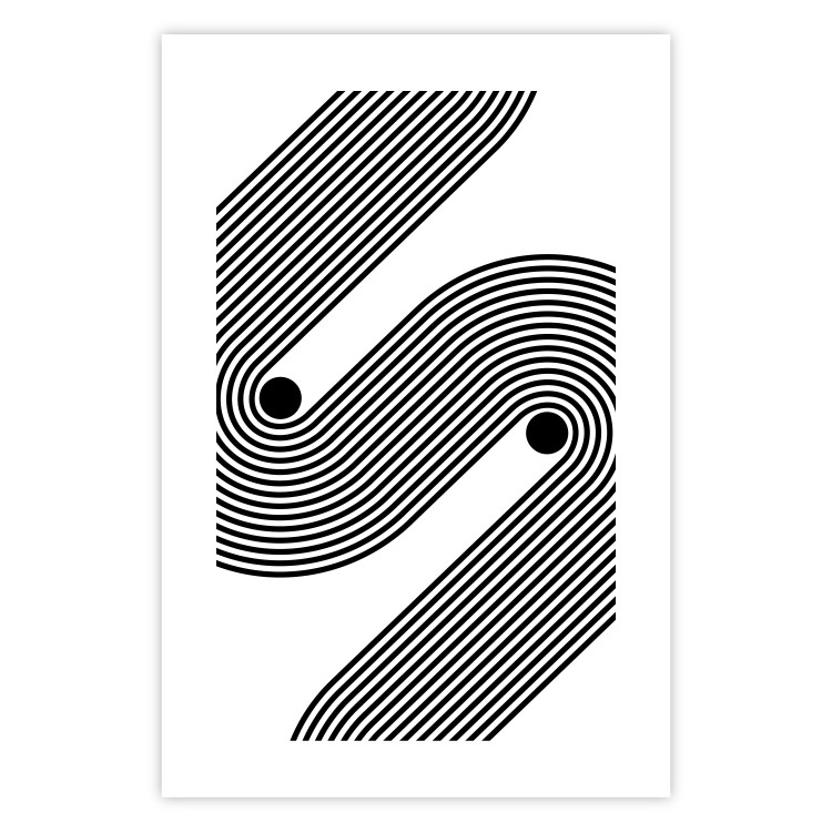 Poster Monochromatic Symphony - abstract black lines forming waves 125673 additionalImage 19
