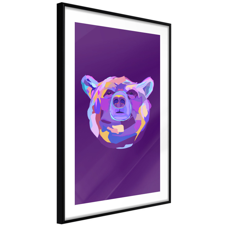 Poster Colorful Bear - abstract animal head on a purple background 126673 additionalImage 8