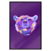 Poster Colorful Bear - abstract animal head on a purple background 126673 additionalThumb 18