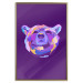 Poster Colorful Bear - abstract animal head on a purple background 126673 additionalThumb 21