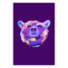 Poster Colorful Bear - abstract animal head on a purple background 126673