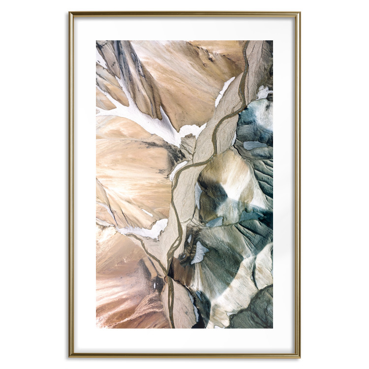 Poster Mountain Space - abstraction amidst rocky cliffs in warm hues 129473 additionalImage 14