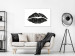 Canvas Print Lipstick Trace (1-part) wide - woman's black lips on a white background 129573 additionalThumb 3