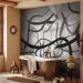 Wall Mural Tangled space - black and white abstract with fancy ribbons 129873 additionalThumb 8