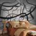 Wall Mural Tangled space - black and white abstract with fancy ribbons 129873 additionalThumb 2