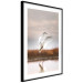 Wall Poster Autumn Over the Lake - landscape of a white bird against a golden field 130373 additionalThumb 6