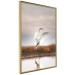 Wall Poster Autumn Over the Lake - landscape of a white bird against a golden field 130373 additionalThumb 12