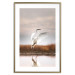 Wall Poster Autumn Over the Lake - landscape of a white bird against a golden field 130373 additionalThumb 19