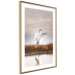 Wall Poster Autumn Over the Lake - landscape of a white bird against a golden field 130373 additionalThumb 7