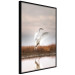Wall Poster Autumn Over the Lake - landscape of a white bird against a golden field 130373 additionalThumb 11