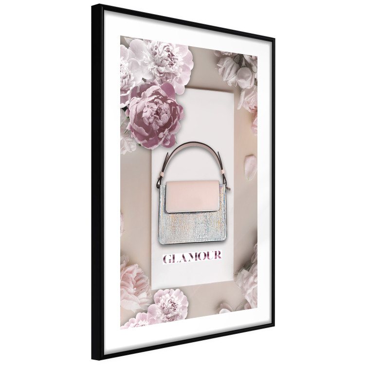 Poster Elegant Handbag - feminine bag on a light background surrounded by flowers 131773 additionalImage 8
