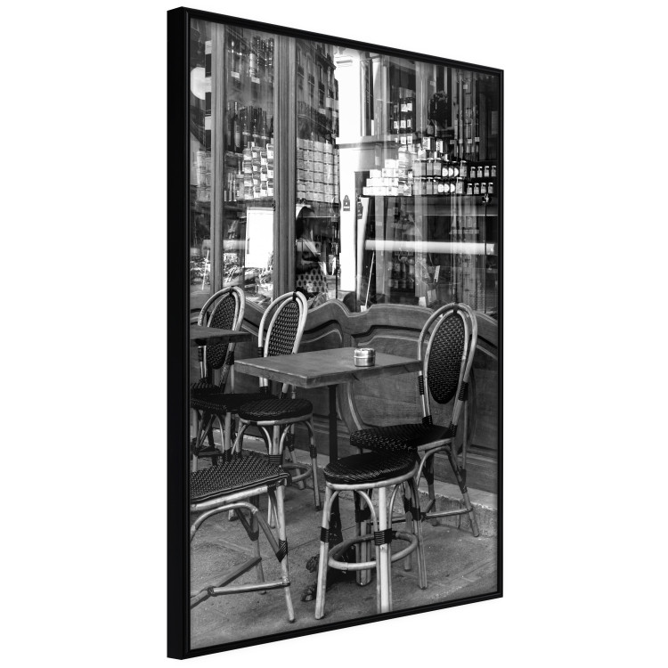 Wall Poster Parisian Café - gray landscape of chairs and a table against the backdrop of a café 132273 additionalImage 11