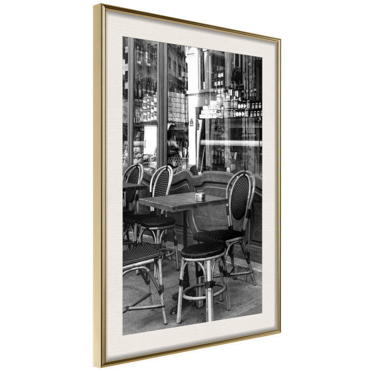 Wall Poster Parisian Café - gray landscape of chairs and a table against the backdrop of a café 132273 additionalImage 3