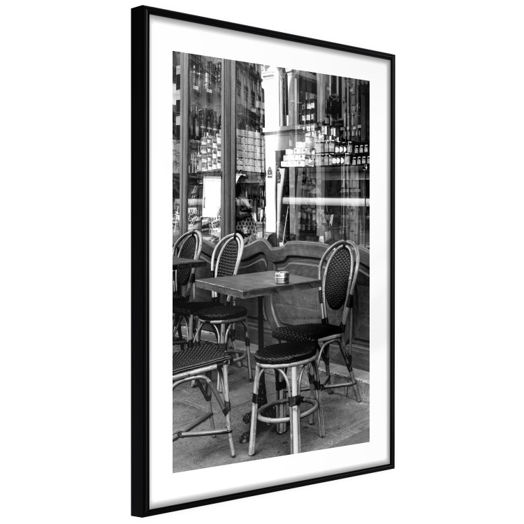 Wall Poster Parisian Café - gray landscape of chairs and a table against the backdrop of a café 132273 additionalImage 8