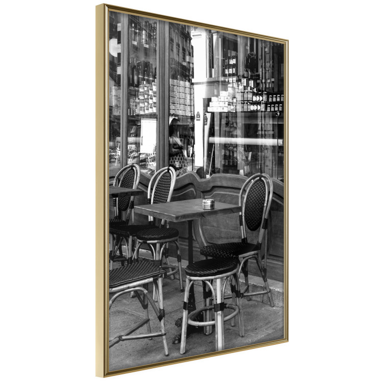 Wall Poster Parisian Café - gray landscape of chairs and a table against the backdrop of a café 132273 additionalImage 12