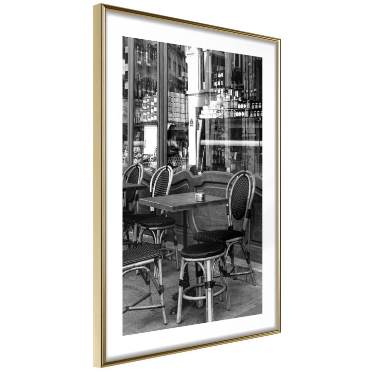 Wall Poster Parisian Café - gray landscape of chairs and a table against the backdrop of a café 132273 additionalImage 7
