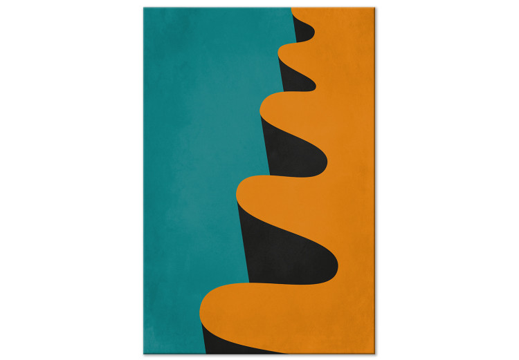 Canvas Art Print Modernistic, orange wave - geometric abstraction 134373
