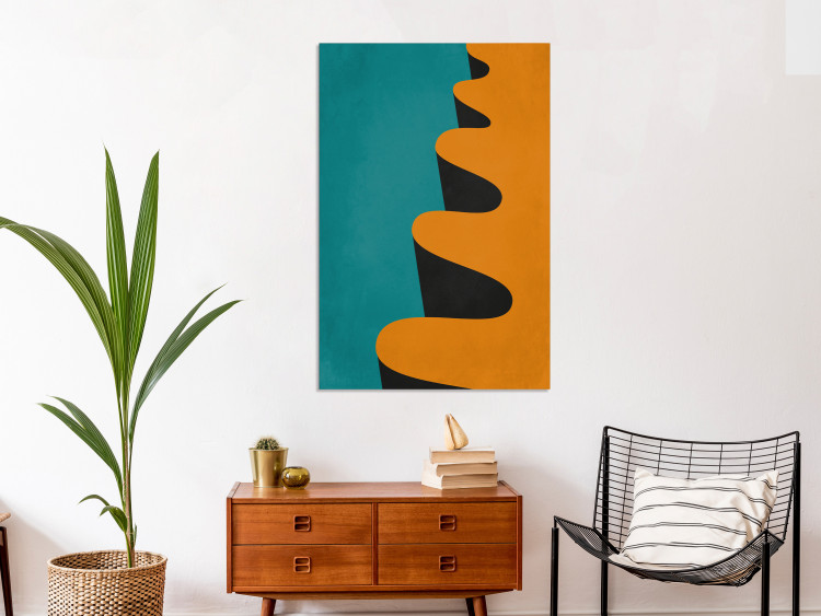 Canvas Art Print Modernistic, orange wave - geometric abstraction 134373 additionalImage 3