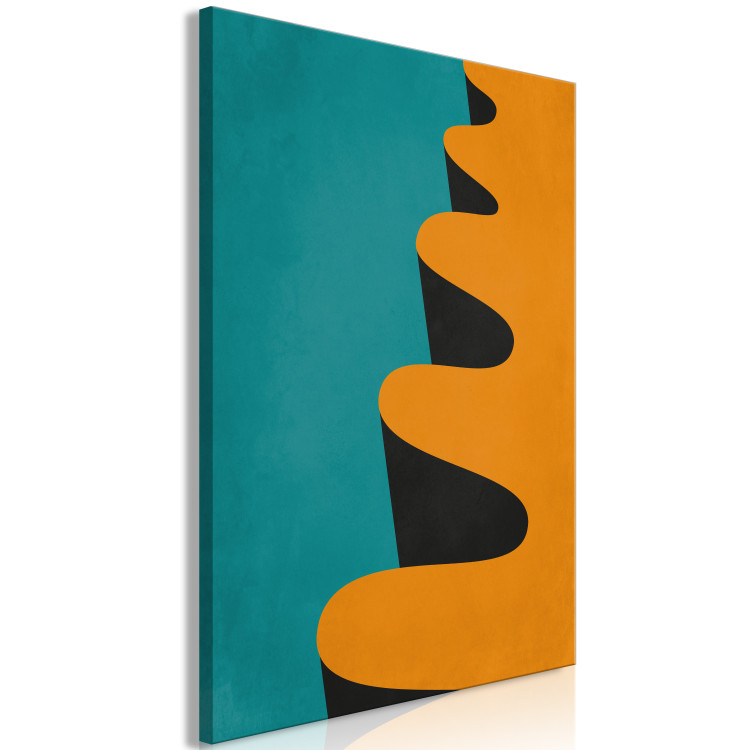 Canvas Art Print Modernistic, orange wave - geometric abstraction 134373 additionalImage 2