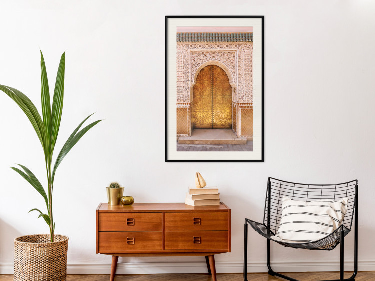 Wall Poster African Opulence - architecture of a decorated golden gate in Morocco 134773 additionalImage 24