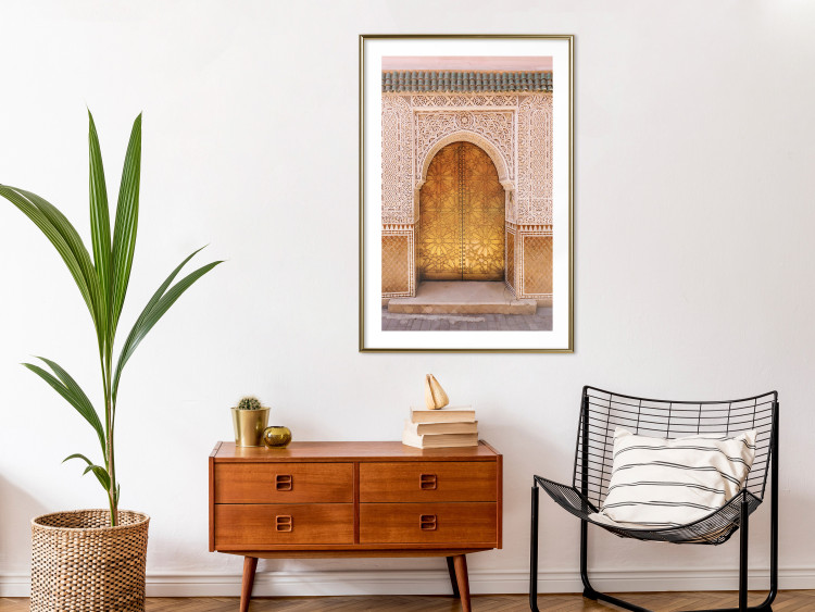 Wall Poster African Opulence - architecture of a decorated golden gate in Morocco 134773 additionalImage 13