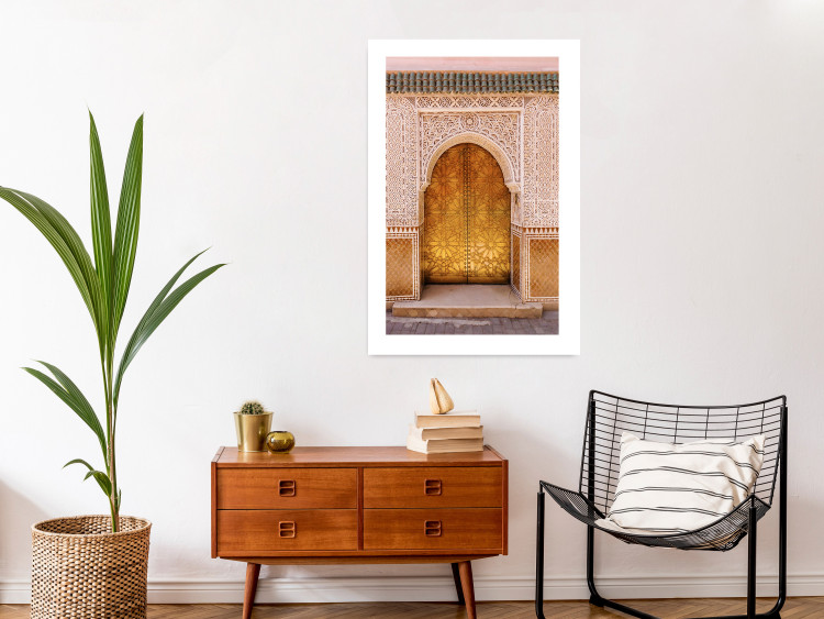 Wall Poster African Opulence - architecture of a decorated golden gate in Morocco 134773 additionalImage 5