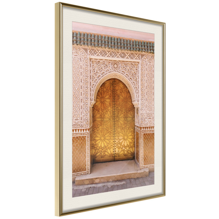 Wall Poster African Opulence - architecture of a decorated golden gate in Morocco 134773 additionalImage 3