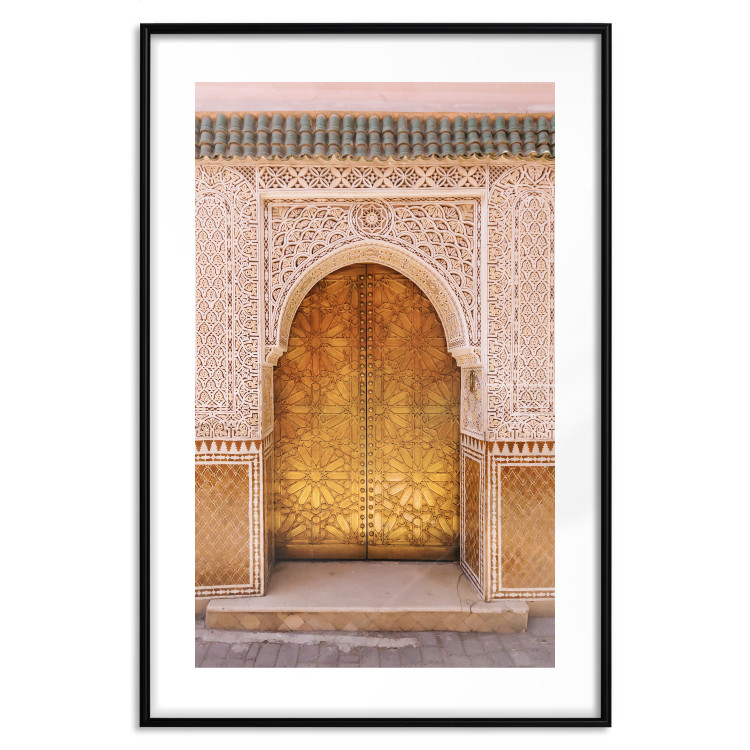 Wall Poster African Opulence - architecture of a decorated golden gate in Morocco 134773 additionalImage 15