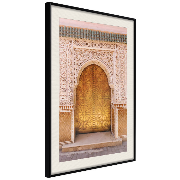 Wall Poster African Opulence - architecture of a decorated golden gate in Morocco 134773 additionalImage 2