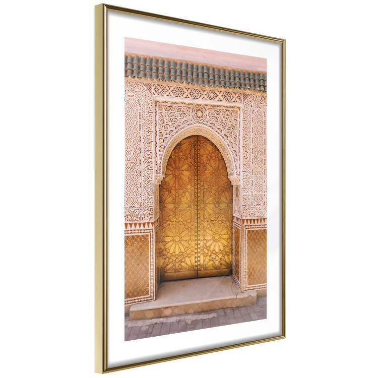 Wall Poster African Opulence - architecture of a decorated golden gate in Morocco 134773 additionalImage 9
