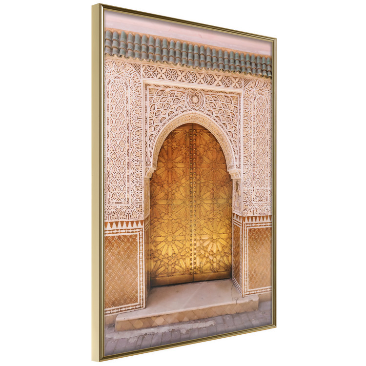 Wall Poster African Opulence - architecture of a decorated golden gate in Morocco 134773 additionalImage 12
