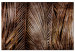 Canvas Print Golden rush- vertical, copper leaves palm coating black background 134973