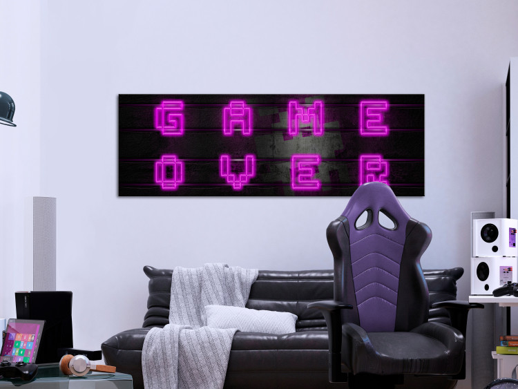 Canvas Art Print The end of the game - Neon Game Over inscription 135473 additionalImage 3