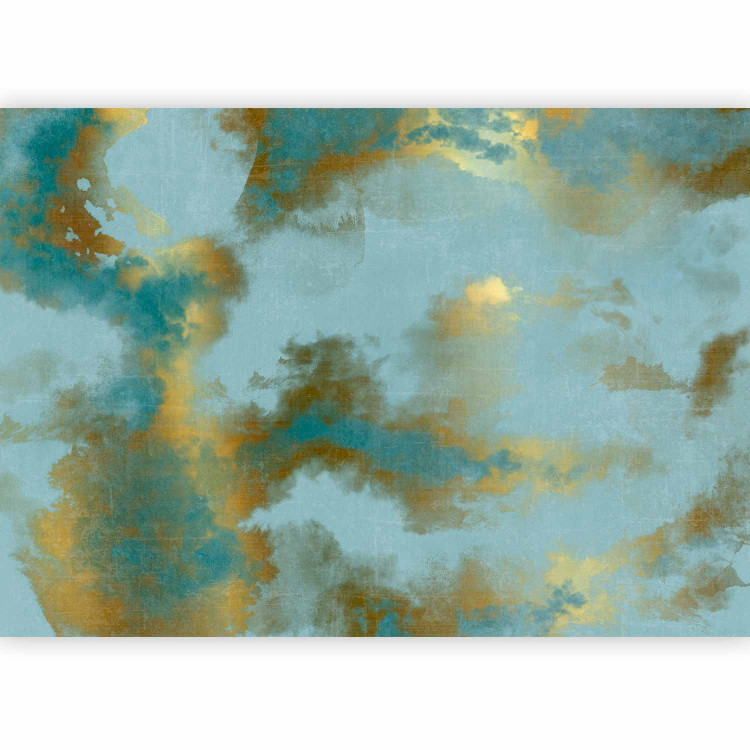 Wall Mural Abstract sky - blue background composition with gold patterns 135973 additionalImage 5