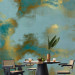Wall Mural Abstract sky - blue background composition with gold patterns 135973 additionalThumb 4